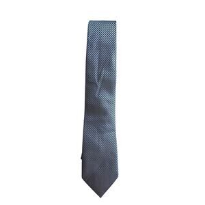 Hisdern‎ Blue and Black Diagonal Pinstripe Necktie Pre-owned